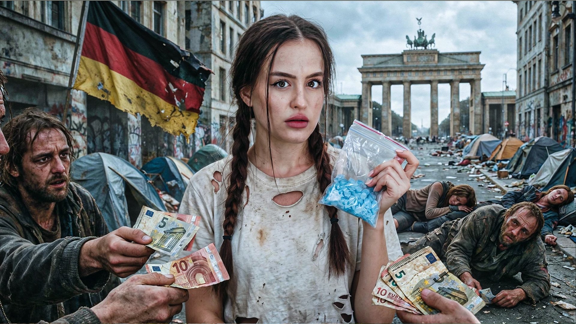 Street scene in Berlin at the Brandenburg Gate