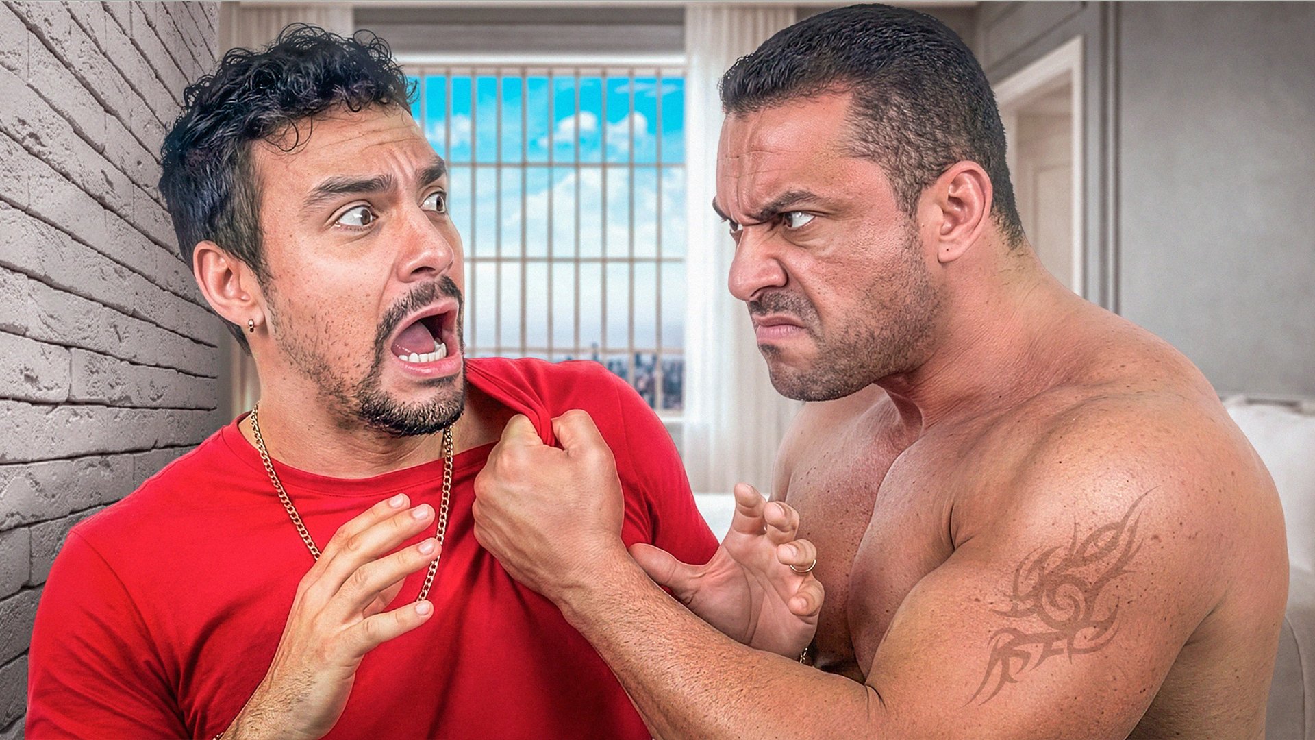 Tense confrontation between two men