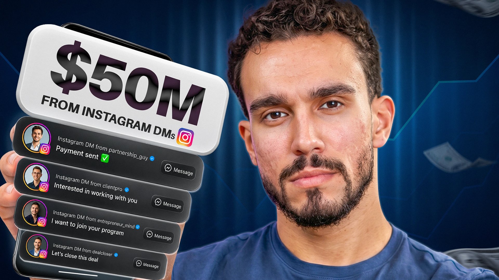 $50M from Instagram DMs concept
