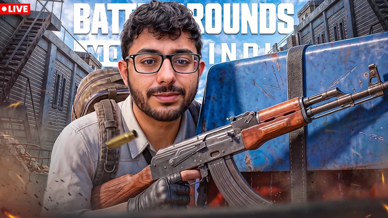 Battlegrounds Mobile India live stream with rifle