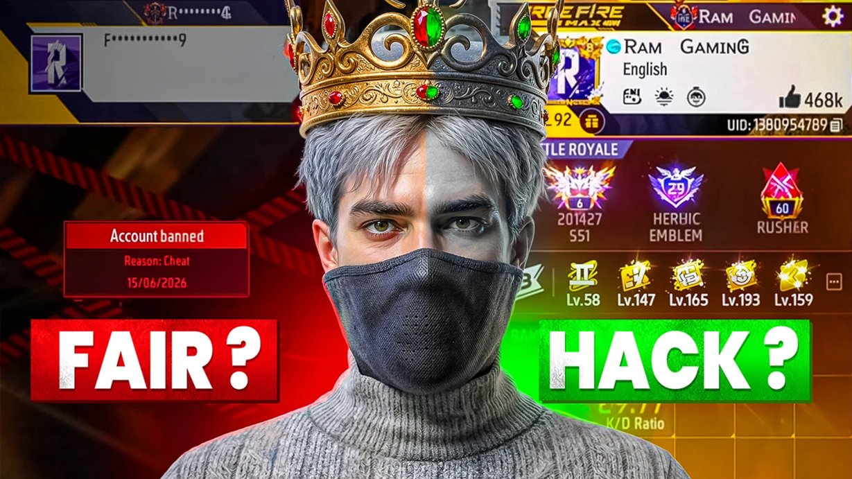 Free Fire account ban: fair or hack split-screen