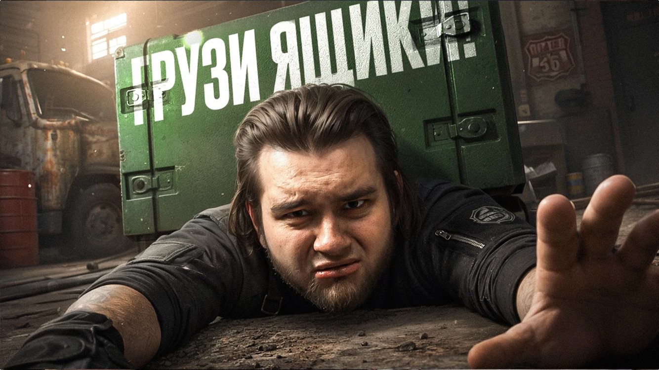 Man reaching from under a green cargo truck